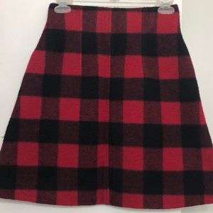 Top shop wool Plaid skirt
